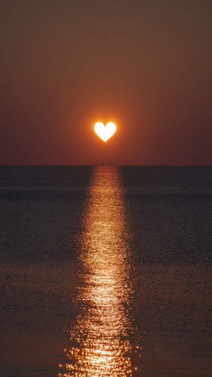 Heart Sunset Summer Aesthetic