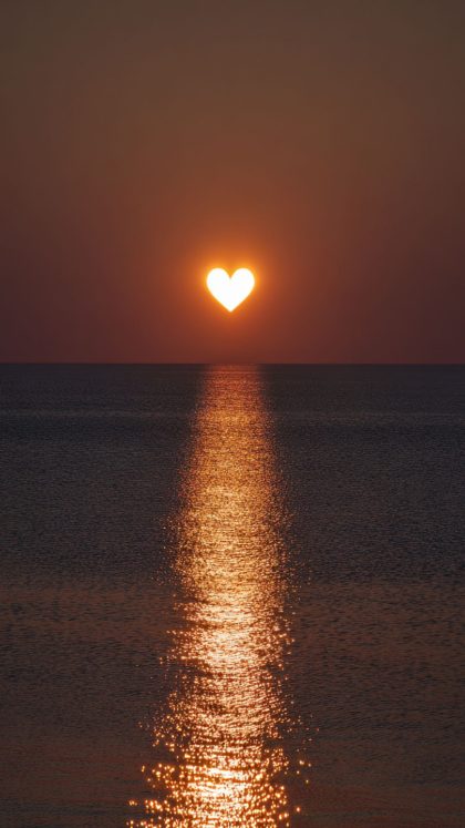 Heart Sunset Summer Aesthetic